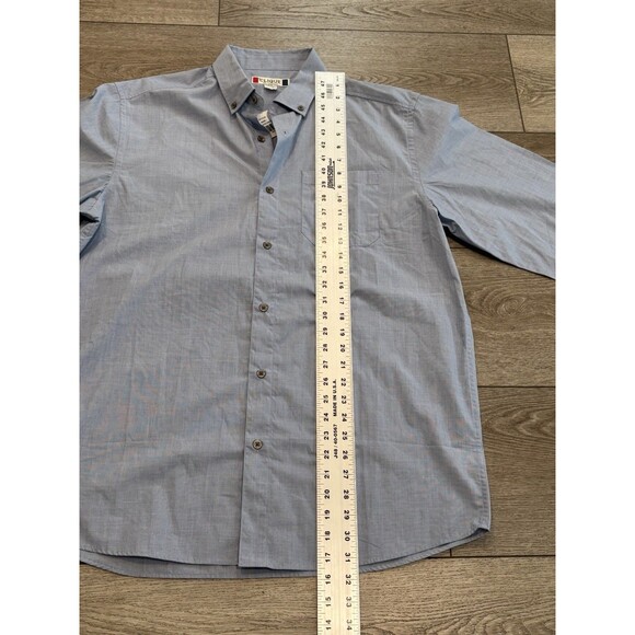 Clique Men's Large Long Sleeve Button Up Shirt Blue Casual Work Shirt NWT - Picture 4 of 7